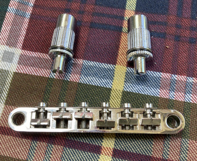 Nickel Epiphone Les Paul Wired Tune-O-Matic Guitar Bridge, SG, DOT