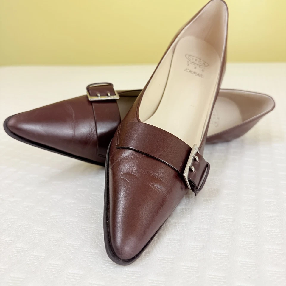 Circa Comfort 365 Joan & David Calliope Size 7.5 Brown Pointed Leather Pumps EUC - Image 2 of 4