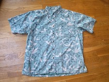 Cooke Street Shirt Mens XL Green White Hawaiian Honolulu Aloha Tropical Floral