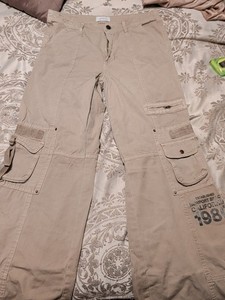 Pacsun Weathered Low Rise Baggy Flare Cargo Pants Size 26