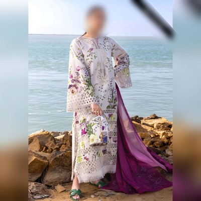   Crimson Flow Embroidered 2025 Eid Lawn Iznik Maria B Mushq Qalamkar D4A