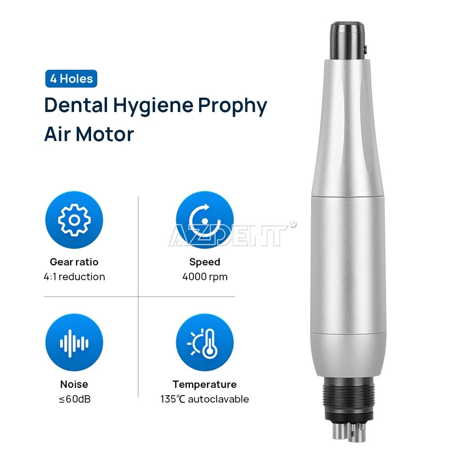 Dental Hygiene Prophy Handpiece 360° Swivel 4:1 Nose Cone Air Motor 4Holes - Image 2 of 4