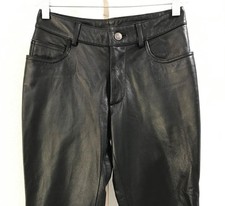 Wilsons Maxima Leather Black Pants Slim Straight Lined Unhemmed Women's Size 0