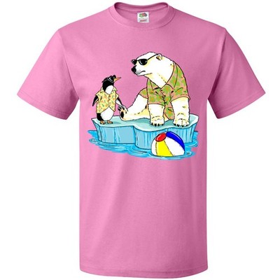 Inktastic Penguin And Polar Bear Iceberg Beach Bums T-Shirt Activism Earth Green