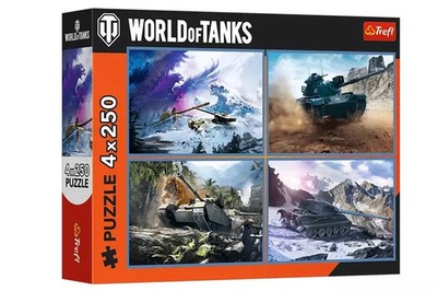 5900511133479 Puzzle 4x250 Wielka bitwa czołgów TREFL Trefl