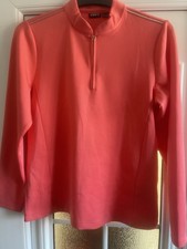 Crivit Women's Pink Running Jacket Size M with Reflective Strips and 1/4 Zip Top