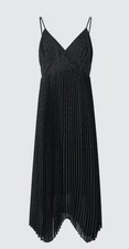 Uniqlo C Clare Waight Keller Black Pleated Camisole Dress With Green Dots, M NWT
