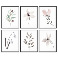 Botanical Prints for Wall Decor Poster 8x10 Canvas Prints Unframed Set of 6, ...