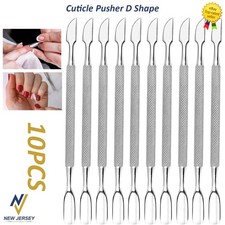 STAINLESS STEEL DOUBLE ENDED CUTICLE PUSHER NAIL CLEANER REMOVER MANICURE TOOL