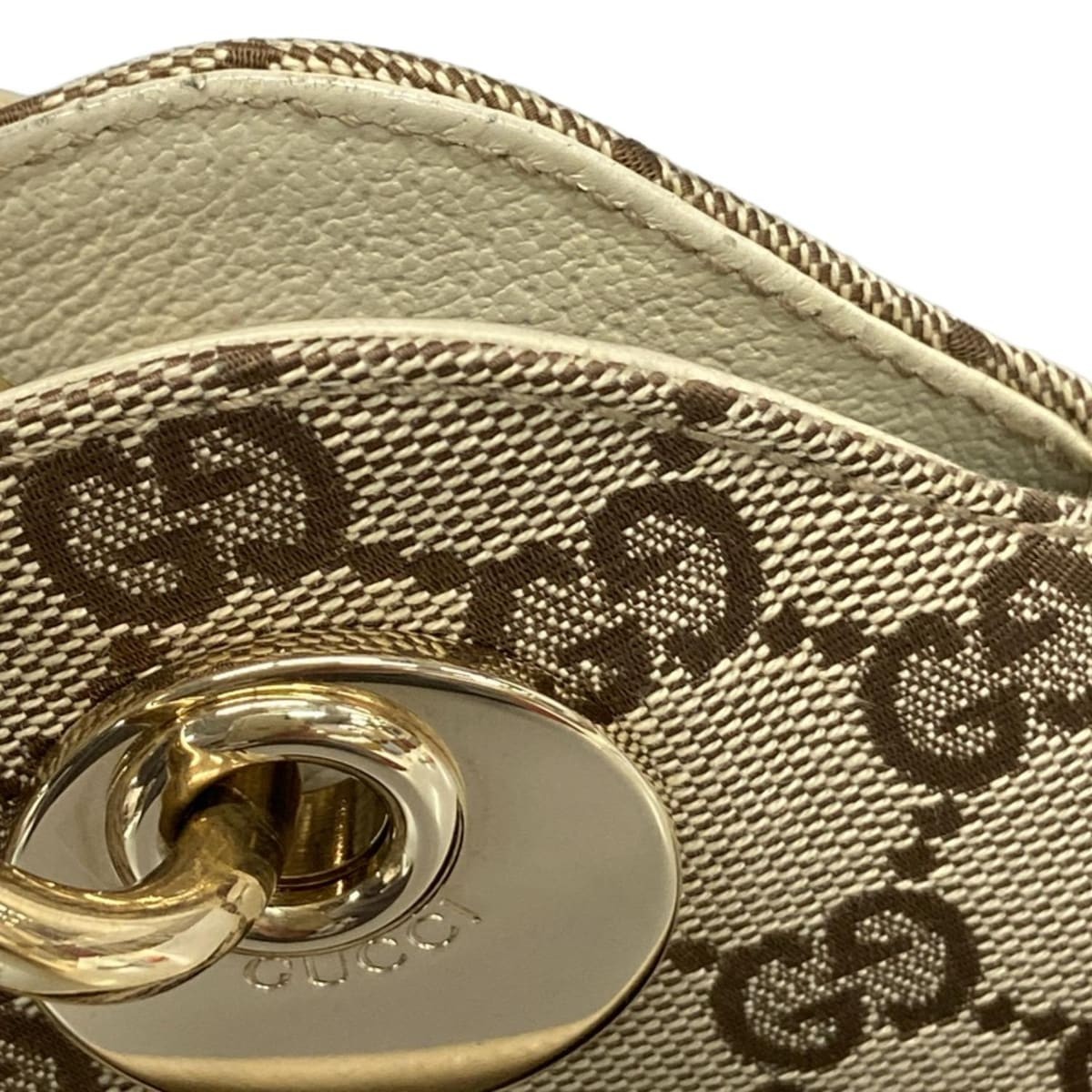 Y0120 GUCCI Eclipse/GG pattern handbag beige x iv… - image 11