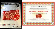 2025 2026 DETROIT RED WINGS CENTENNIAL JERSEY PATCH 100TH ANNIVERSARY PUCK STYLE