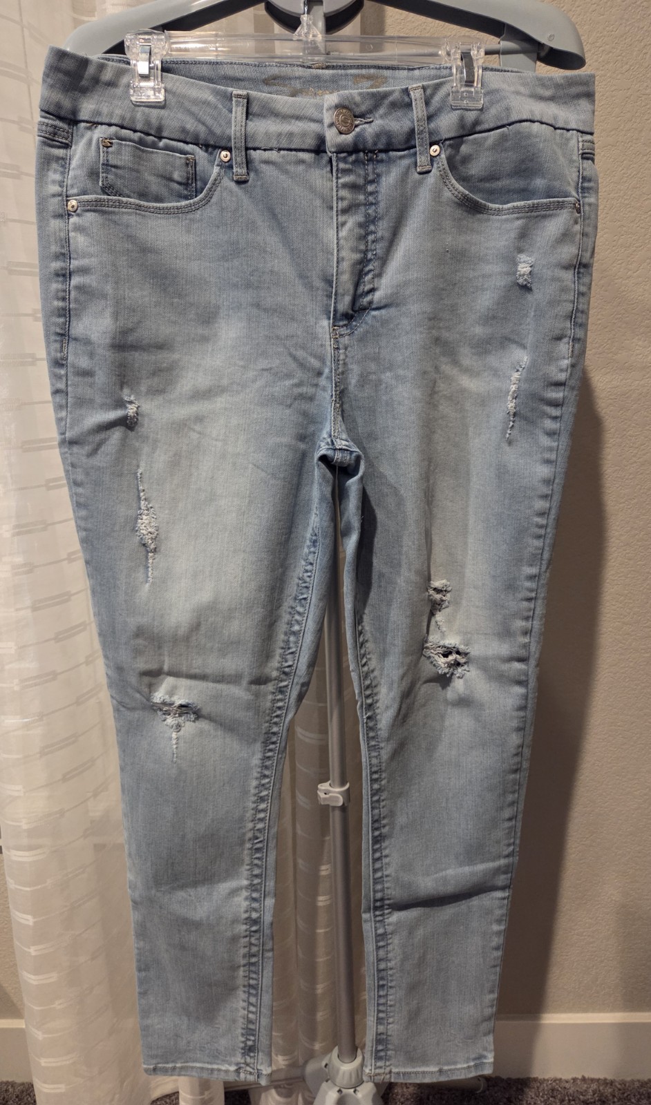 Seven7 Jeans Women's Sz 16 Tummyless High Rise Skinny Stretch Light Wash