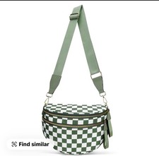 Checkered Crossbody Bags Bum Bag For Women, Large Nylon Fanny Packs Belt Bag,...