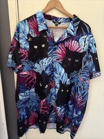 Men's Hawaiian Shirt 5XL BNWT Cat Print