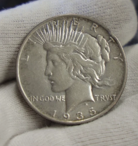 1935 S US Peace Silver Dollar $1 VF (Cleaned)