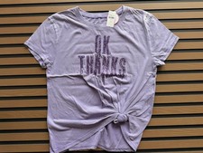 Girls justice glitter knot tee size 10 new purple graphics