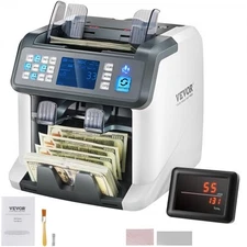 VEVOR Money Counter Machine,Bill Counter with Mixed Denomination,2CIS,SN,UV,IR,M