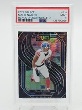 MALIK NABERS 2024 SELECT BLACK DRAGON SCALE ROOKIE 1/1 #116 GIANTS PSA 9 Q3524