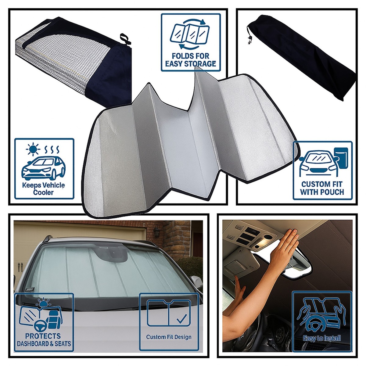 For Fiat 500 07-20 Custom Made Car Heat Shield Windshield Sun