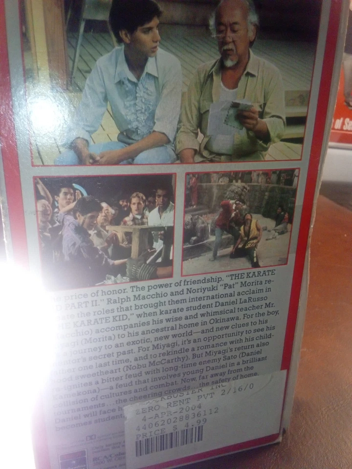 The Karate Kid Part II 2 (VHS) 1986 RCA/Columbia Original Side Loader Box Foto 4 de 4