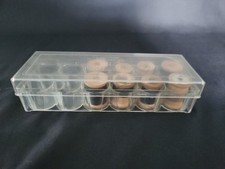 Vintage Traum Plastic Sewing Thread Holder With 8 Wooden Spools