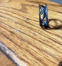 dolphin ring, size 5, .925 sterling silver, .12 troy ounces, oxidized
