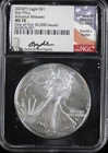 2024-P Silver Eagle NGC MS70 Ryder Signed Star Privy Advance Releases