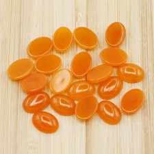50pcs Natural Orange Stone 10x14mm Oval Cab Cabochon DIY Jewelry No Holes