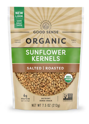 Good Sense Organic Sunflower Kernels Salted Roasted 7.5oz Keto Healthy Snack