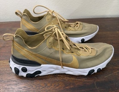 Size 10.5 - Nike React Element 55 Metallic Gold