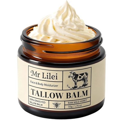 Luxurious Grass-Fed Beef Tallow Honey Balm   1.8 Oz Face & Body Moisturizer