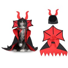 Huafly Cat Costume,Dog Halloween Costumes, Adjustable Vampire Costume with De...