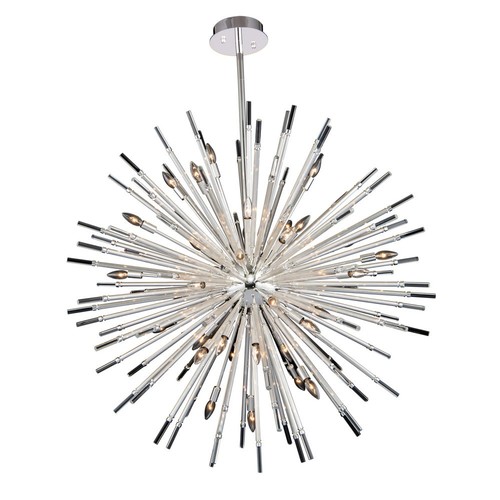 Allegri 37458 Sprazzo 36 Light 48"W Crystal Sputnik Chandelier - Polished Silver - Picture 2 of 2