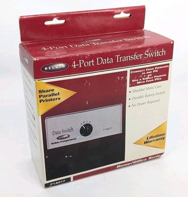 Belkin 4 Port Data Transfer Switch (F1B028E) External Switch Brand New