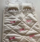 Vintage 1987 Barbie Sweet Roses Ribbons & Roses Bed Comforter and 2 pillows