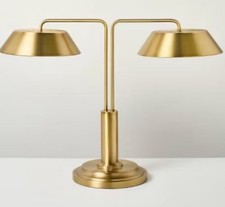 New In Box Hearth  Home Brass Double Shaded Table Lamp
