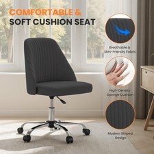 Adjustable Height Rolling Home Office Chair, Dark Grey - Living Room Comfort