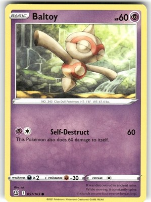 Baltoy 057/163 Common Battle Styles Pokemon Near Mint