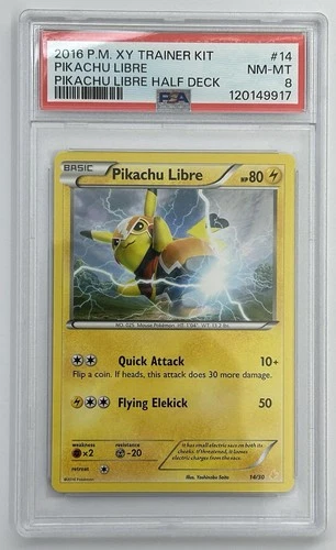2016 POKEMON XY TRAINER KIT PIKACHU LIBRE HALF DECK #14 PIKACHU LIBRE PSA 8