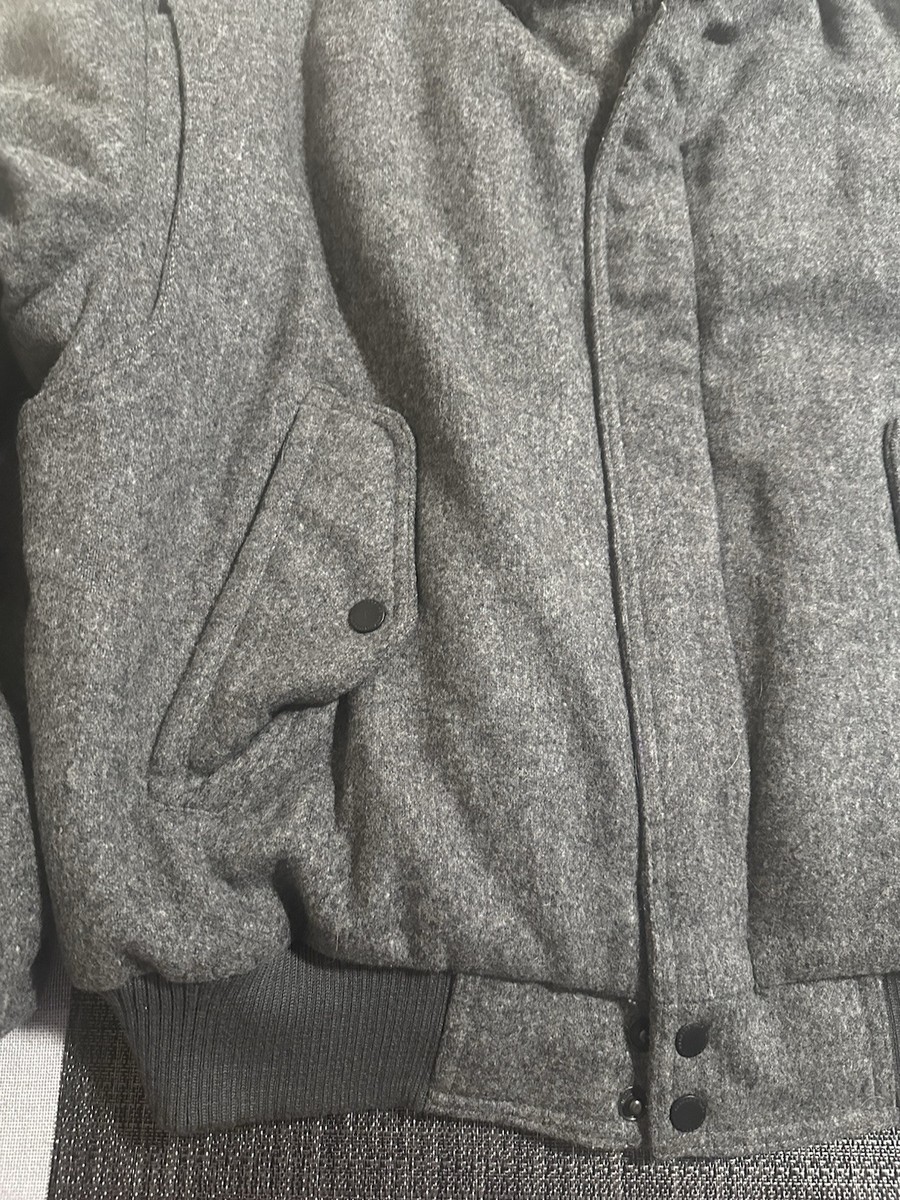 Members Only lined Wool Jacket Mens 44 Gray coat L Large | eBay