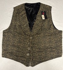 Windlass Empire Vest Mens L/XL Gold Brocade Steampunk Victorian Waistcoat NWT