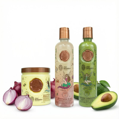 Origen Botánico Shampoo Cebolla, Tratamiento Plex & Mascarilla SOS | 3-Piece Set