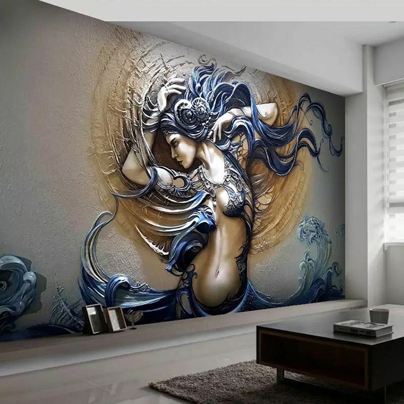 3d Stereoscopic Embossed Mural Wallpaper Fashion Art Beauty Home Wall Decoration Ebay