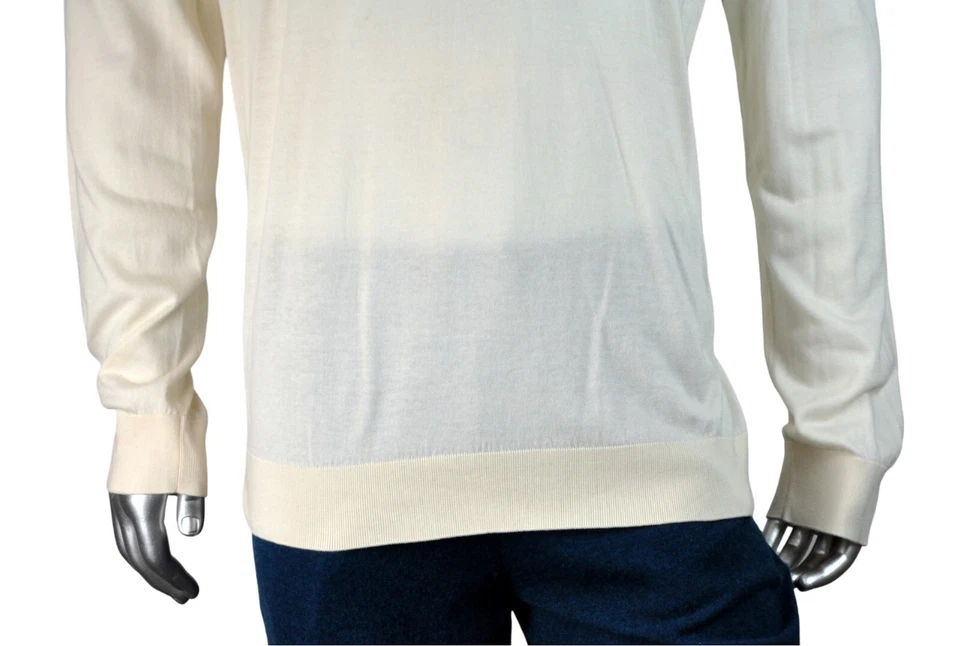 Suéter Cuello Redondo $1,395 Nuevo con Etiquetas Ermenegildo Zegna Crema Baby Island Cachemira S - 2XL Foto 4 de 4