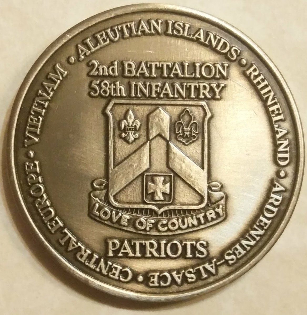 58th Infantry 2nd Battalion Patriots Army Challenge Coin | eBay