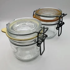 Vtg Le Parfait Super Bormioli Rocco Fido 200 Glass Canning Jar Bail Italy France