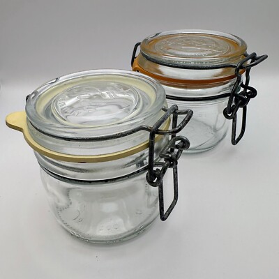 Vtg Le Parfait Super Bormioli Rocco Fido 200 Glass Canning Jar Bail Italy France