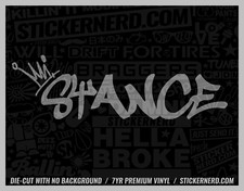 Stance Crown Sticker - Vinyl Car Decals Slammed Window Decal Jdm Tuner Stickers