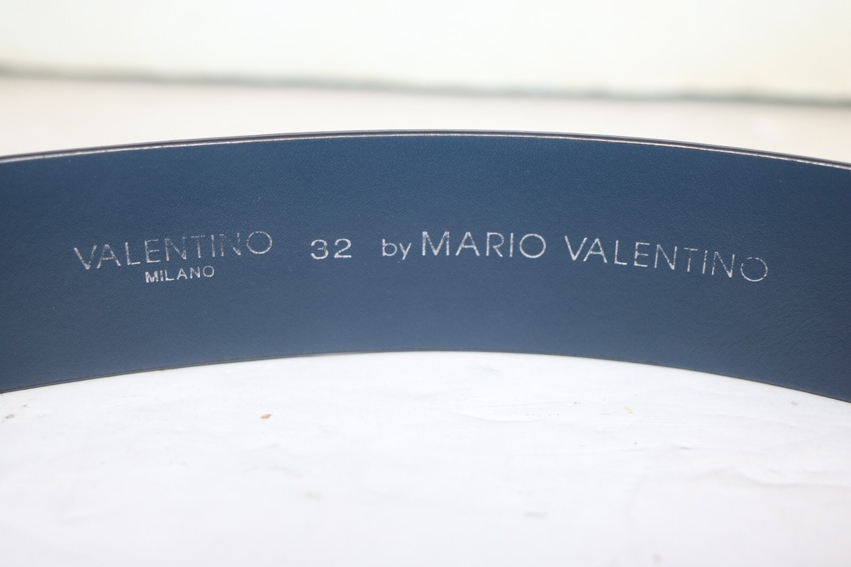 Mario Valentino XL Teal Logo Buckle Belt – Bold Designer Statement Piece Belt Buckle Valentino - Etsy main image 2