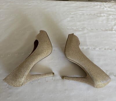 Diba London Pumps Platforms, Open Toe Women's Size 7M Glitter